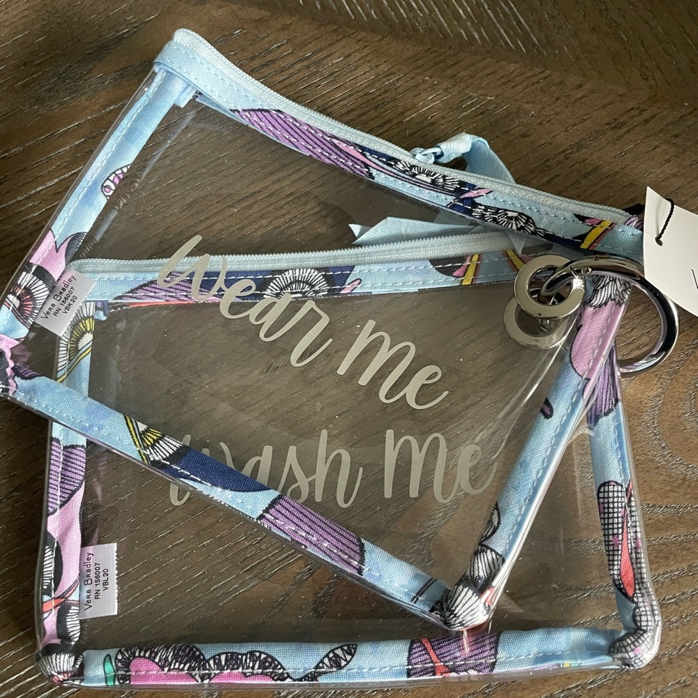 🦋 NWT Vera Bradley Clear Pouch Set in Butterfly By 🦋